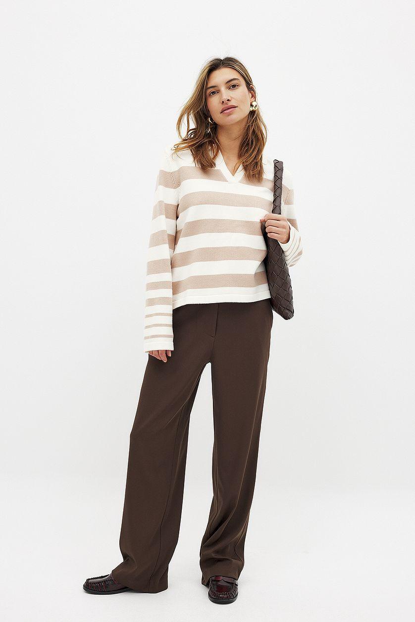 Knitted Collar Sweater Product Image