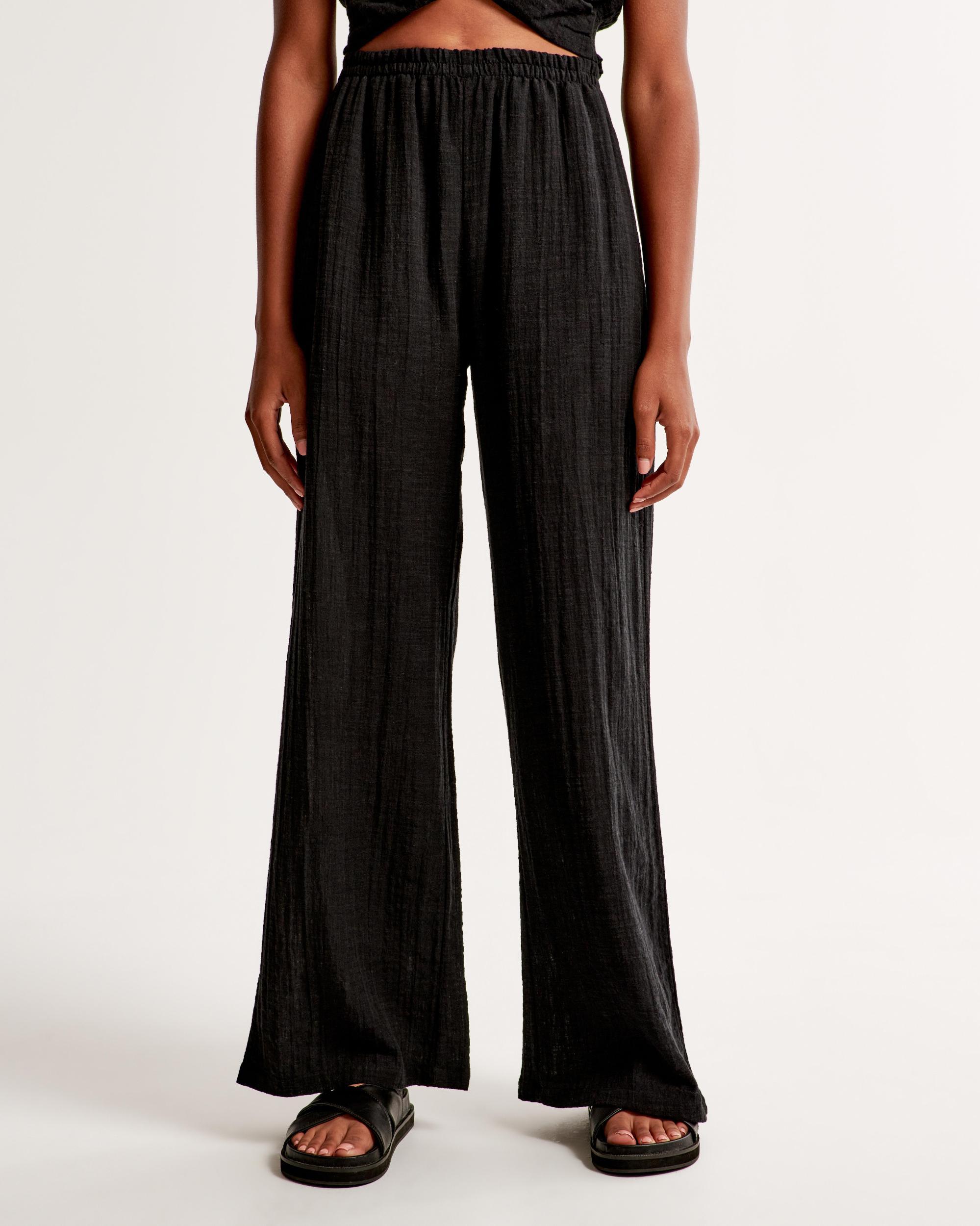 Crinkle Textured Pull-On Pant Product Image