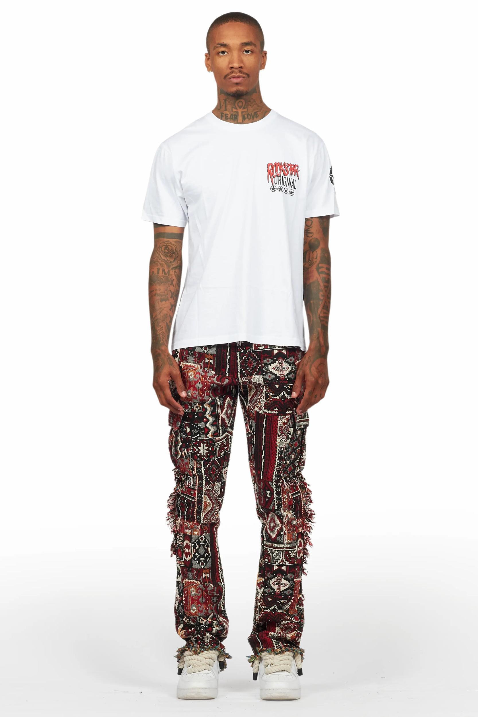 Wizzurd White/Red T-Shirt/Tapestry Jean Bundle Male Product Image