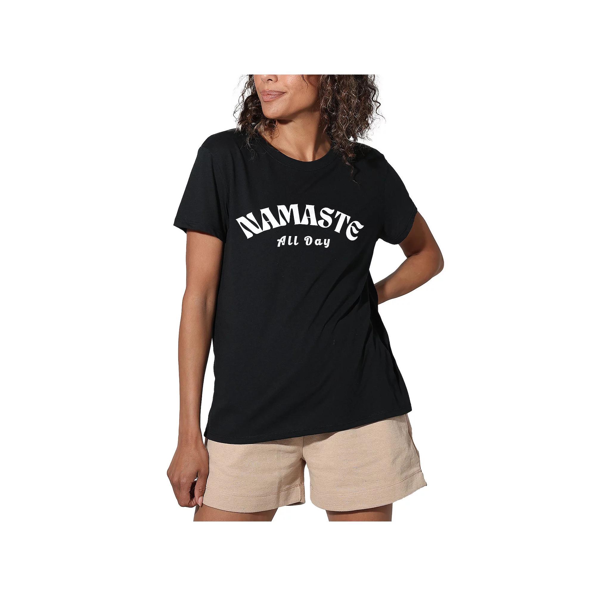 Women's Suburban Riot Namaste All Day Relaxed Fit Tee, Girl's, Size: Large, Black Product Image