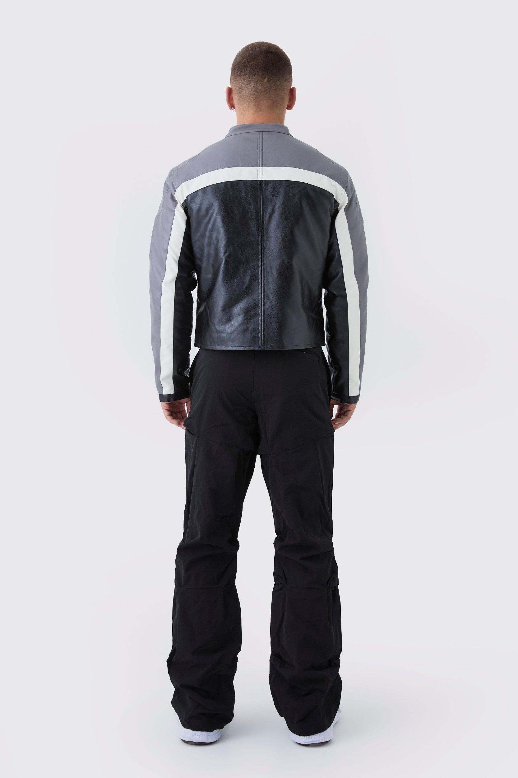 Slim Fit Flare Stacked Pants With Ruched Detail | boohooMAN USA Product Image