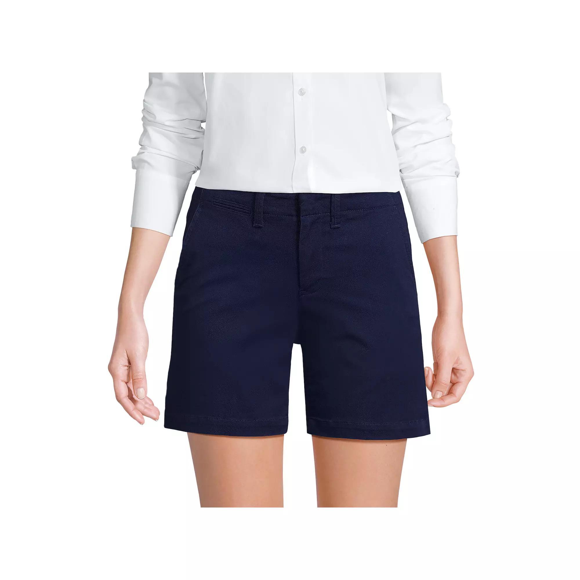 Women's Lands End Classic 7-in. Chino Shorts, Size: 6, Deep  Blue Product Image