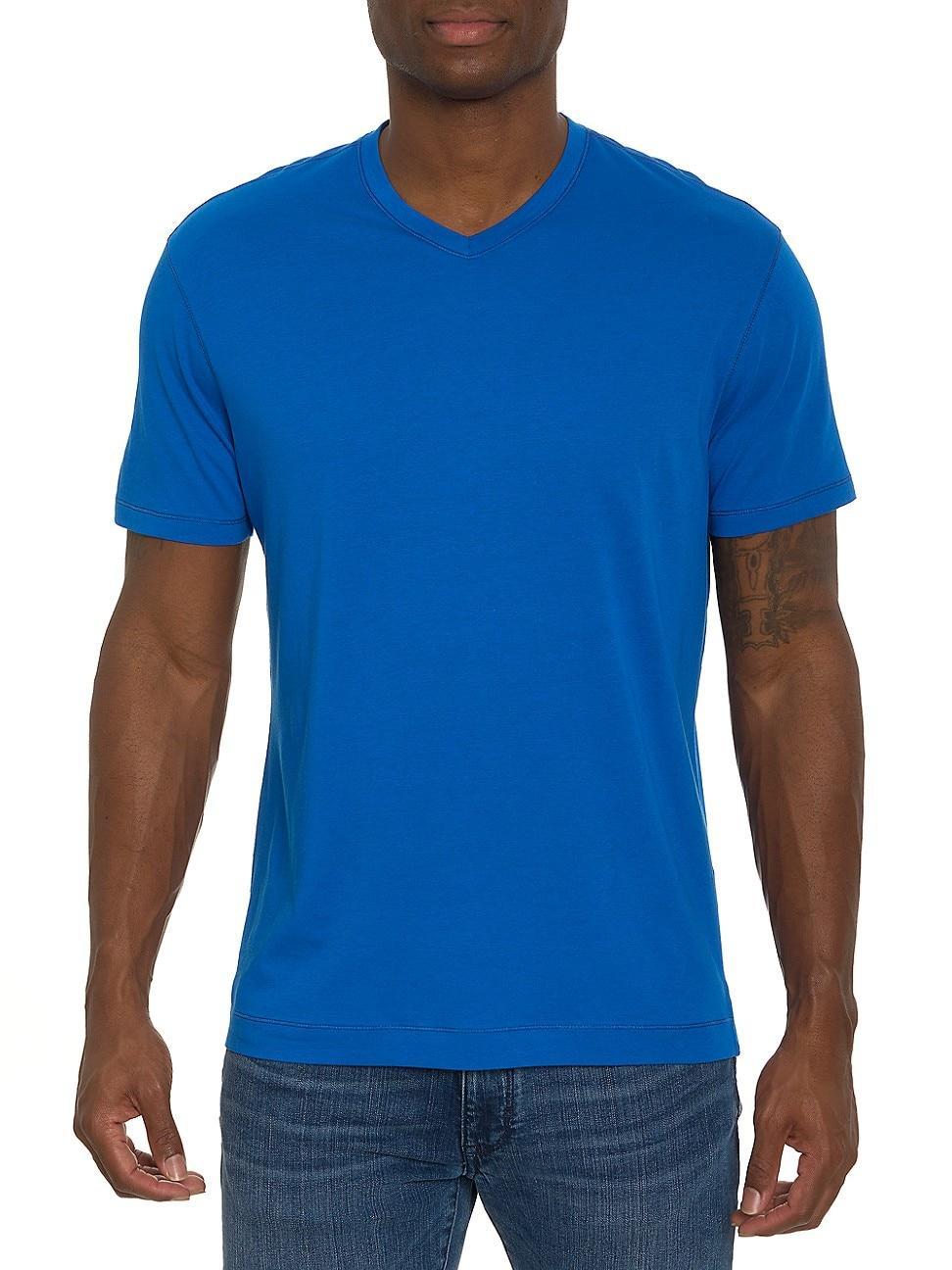 Robert Graham Eastwood Top Stitched V Neck Tee Product Image