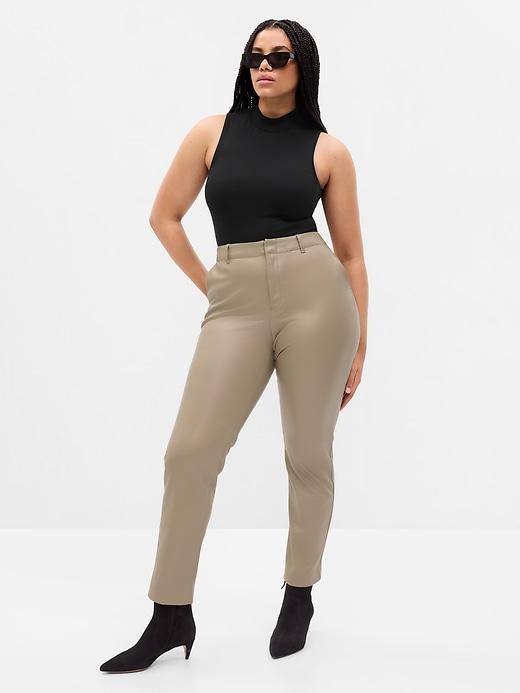 Mid Rise Vegan Leather Downtown Trousers Product Image