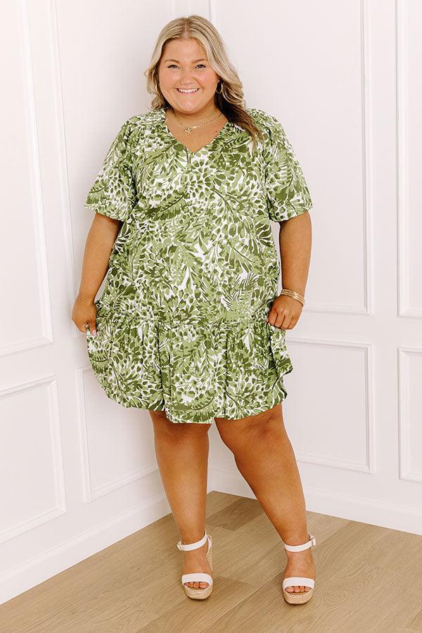 Palm Petal Breeze Mini Dress Curves Product Image