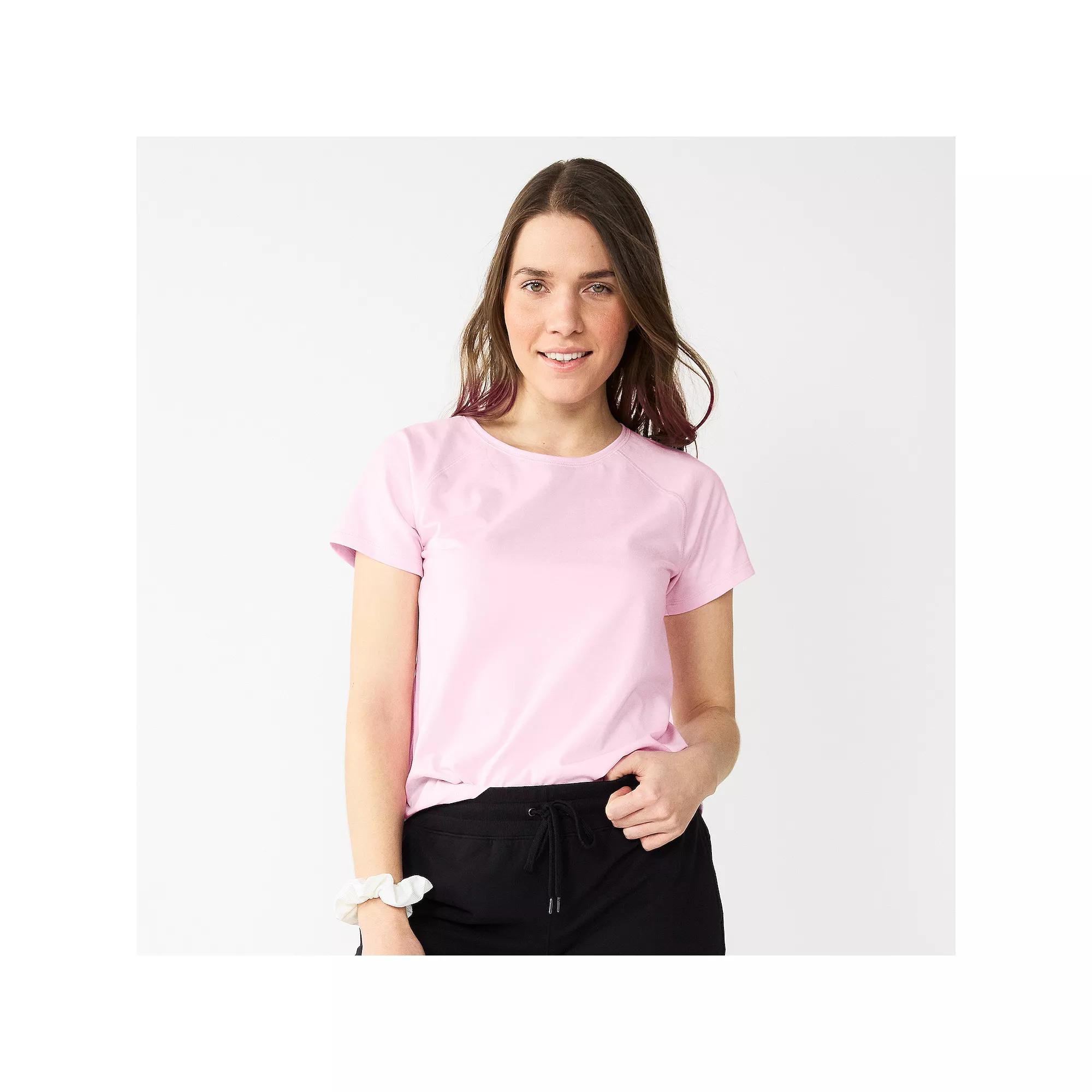 Petite Tek Gear® Core Raglan Tee, Women's, Size: XL Petite, Maria Pink Product Image