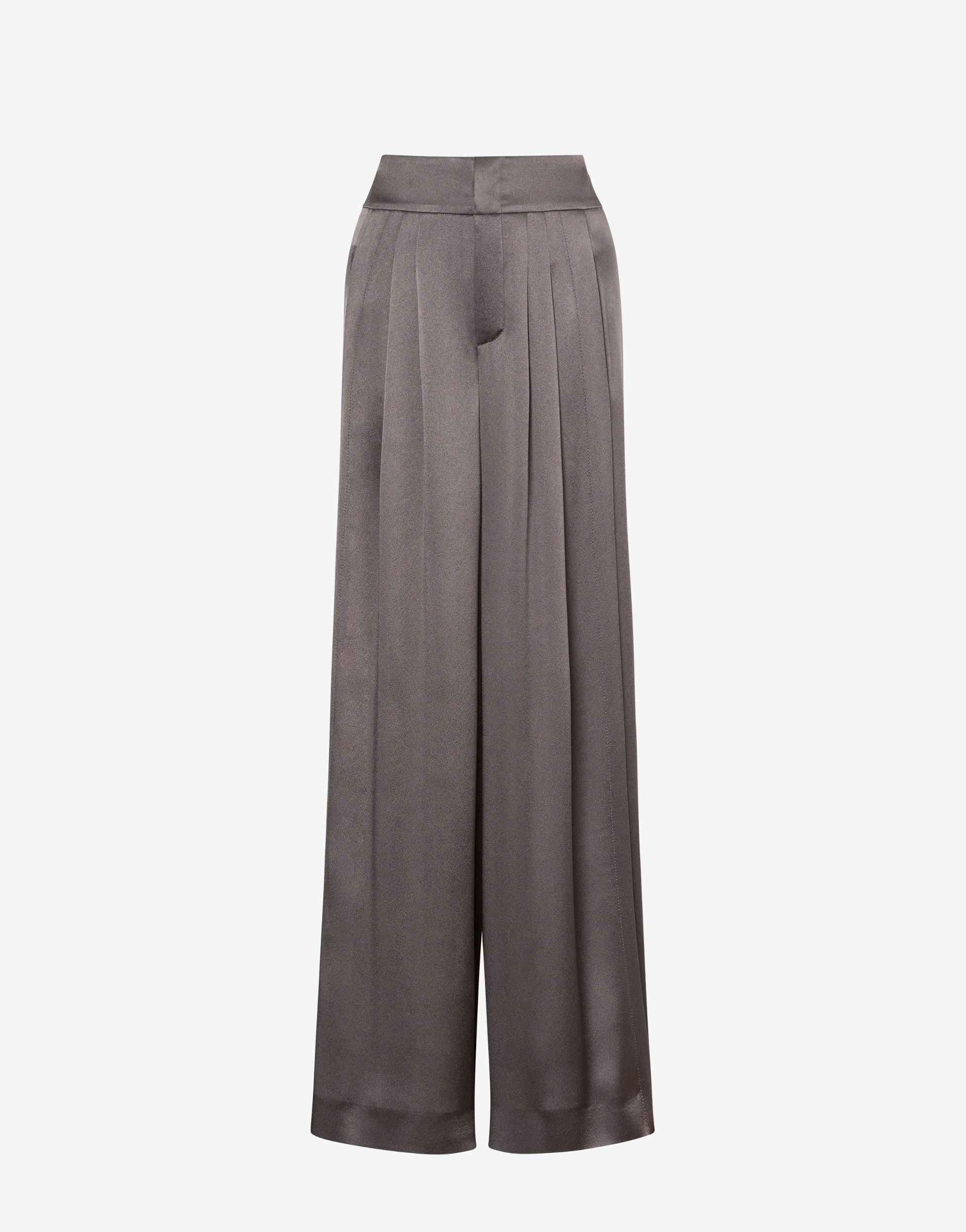 Satin trousers with pleats Product Image
