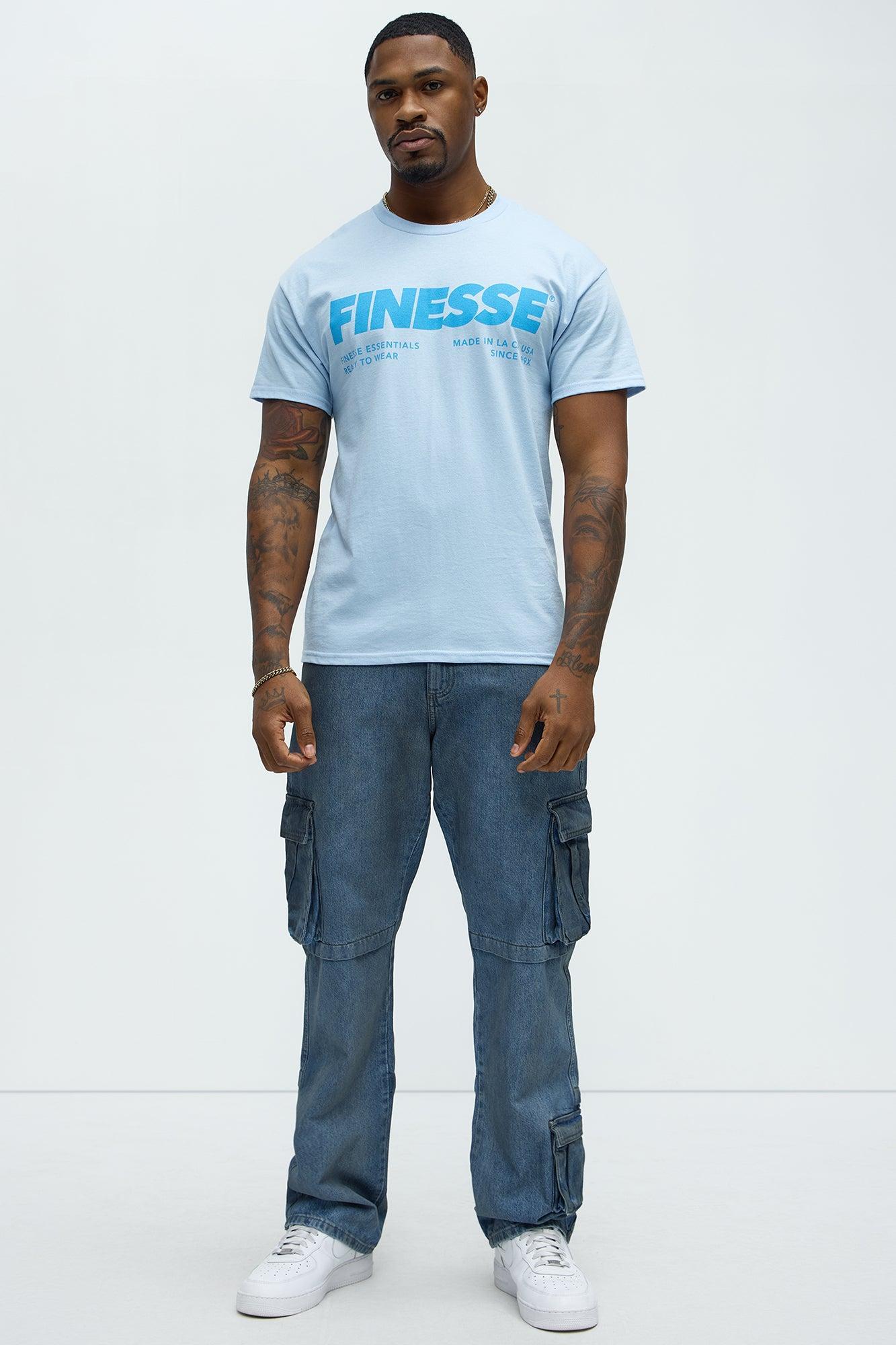 Finesse Short Sleeve Crew Neck T shirt - Light Blue Product Image