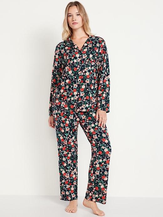 Knit Jersey Pajama Pant Set Product Image