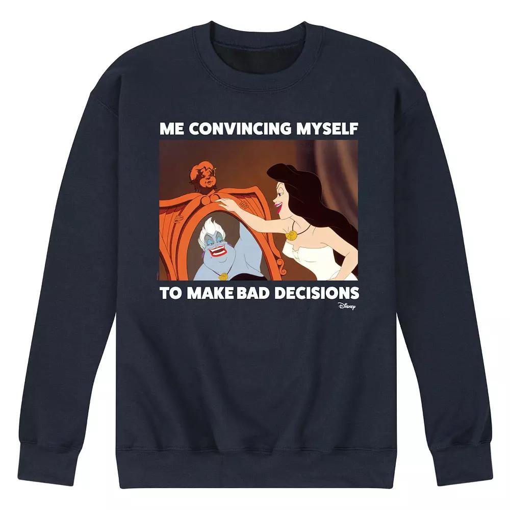 Disneys Villains Mens Ursula Bad Decisions Long Sleeve Graphic Tee Blue Product Image