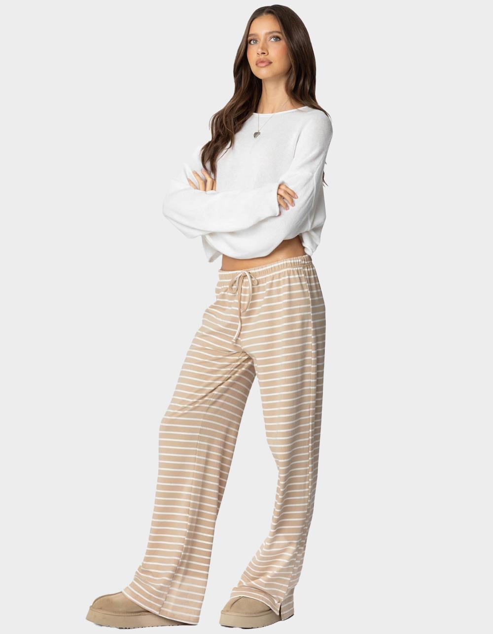 EDIKTED Jona Stripey Slit Pants Product Image