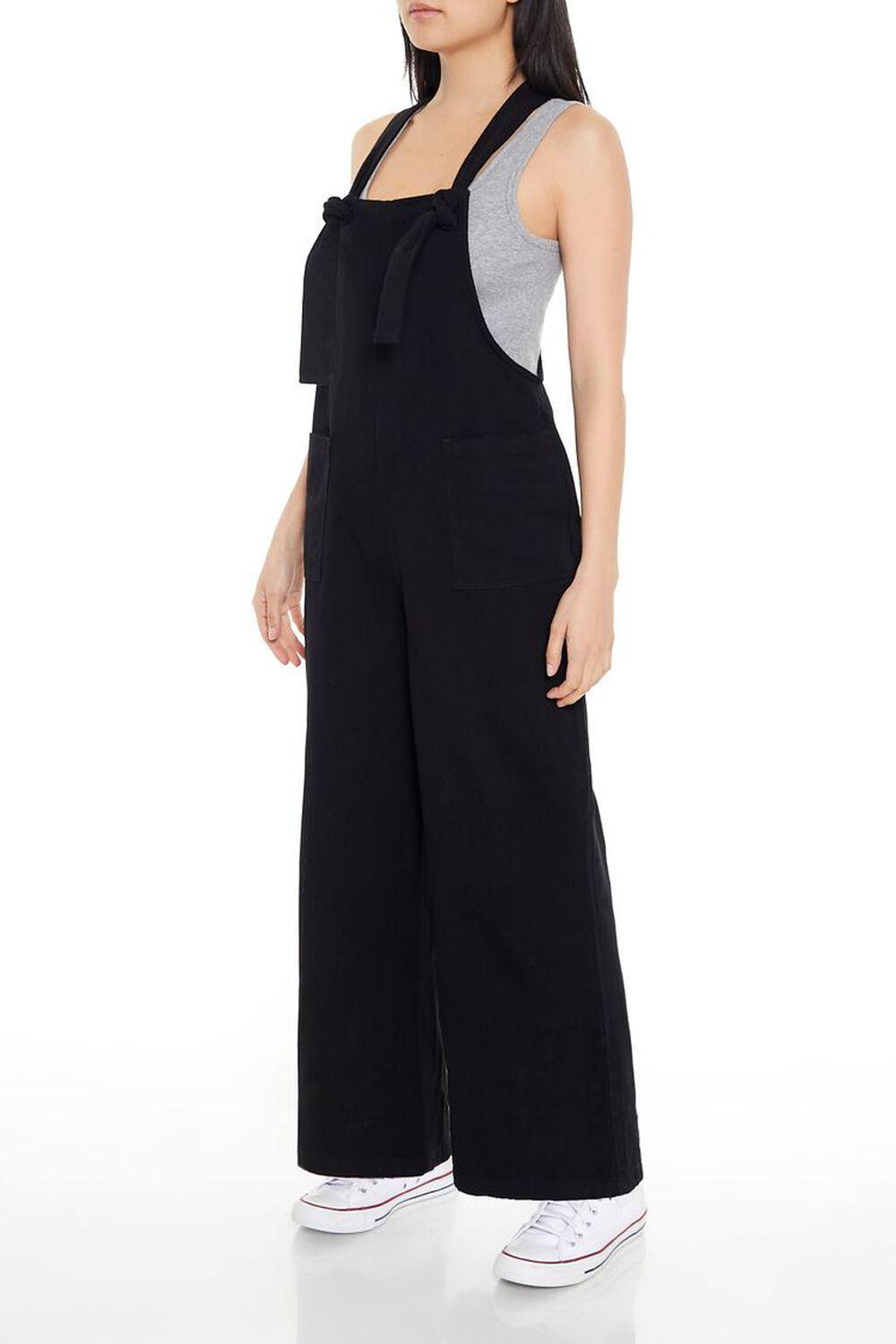 Knotted Twill Wide-Leg Overalls | Forever 21 Product Image