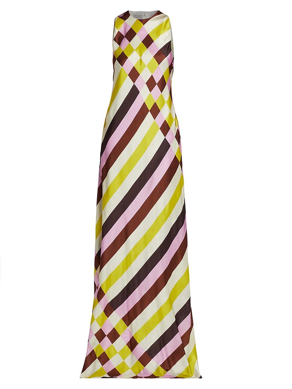 Womens Printed Sleeveless Gown Product Image