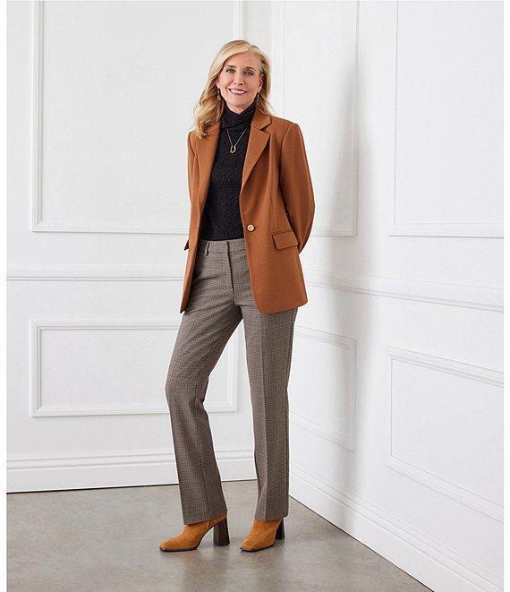 Karen Kane Ponte Knit Notch Lapel Neck Long Sleeve Blazer Product Image