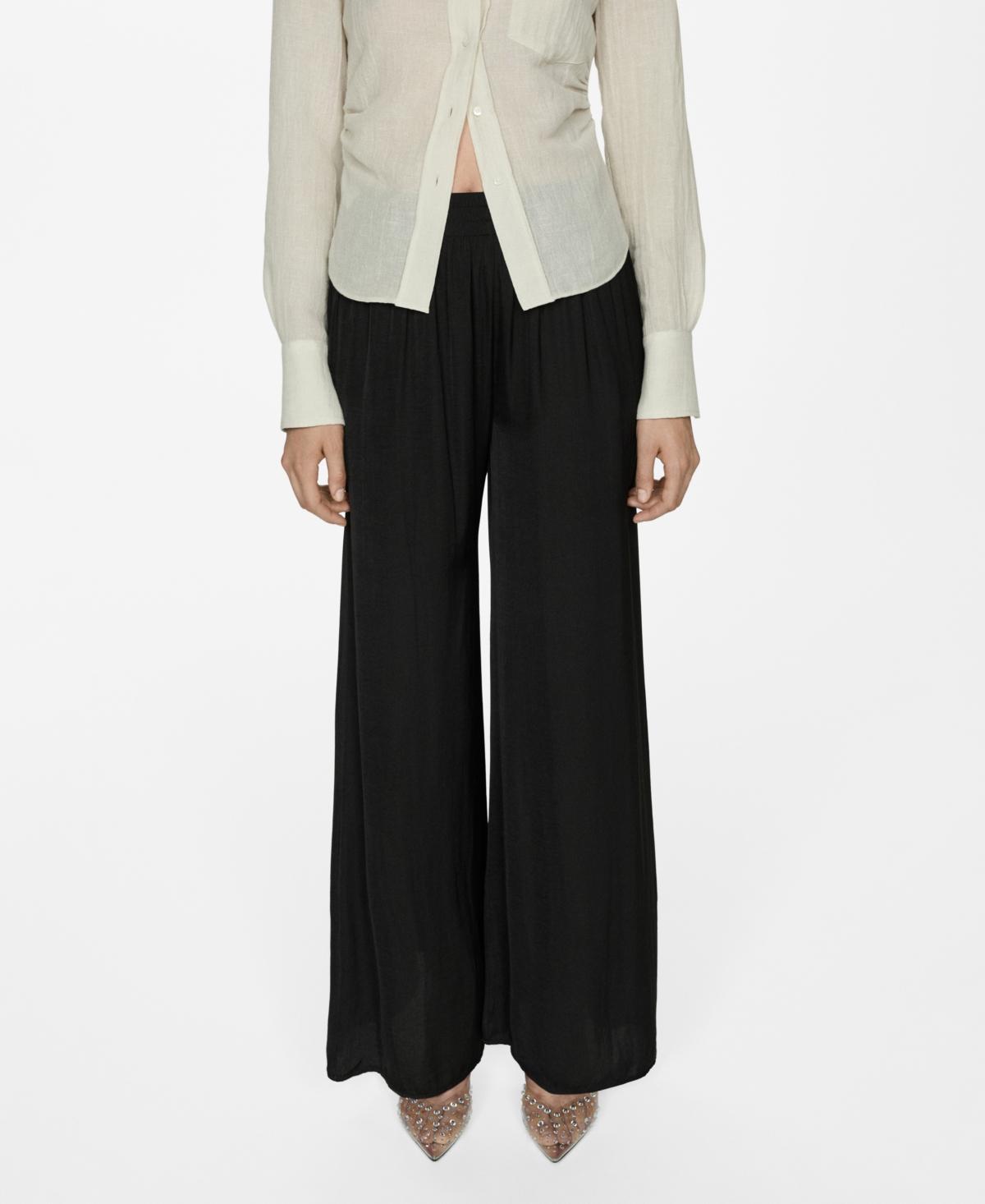 Mango Womens Wide Leg Fluid Pants Product Image
