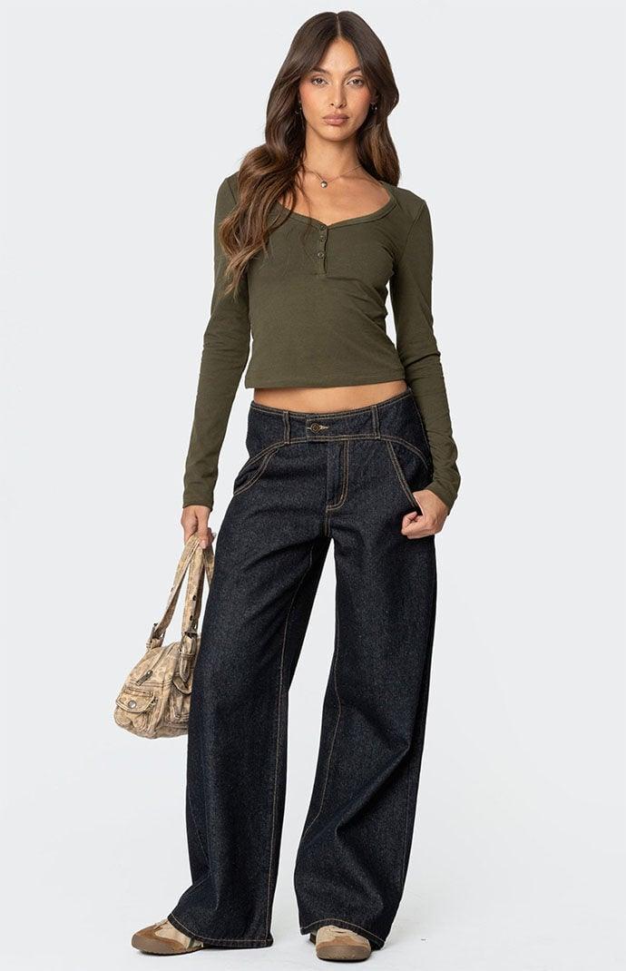 Edikted Women's Leah Henley Top Product Image