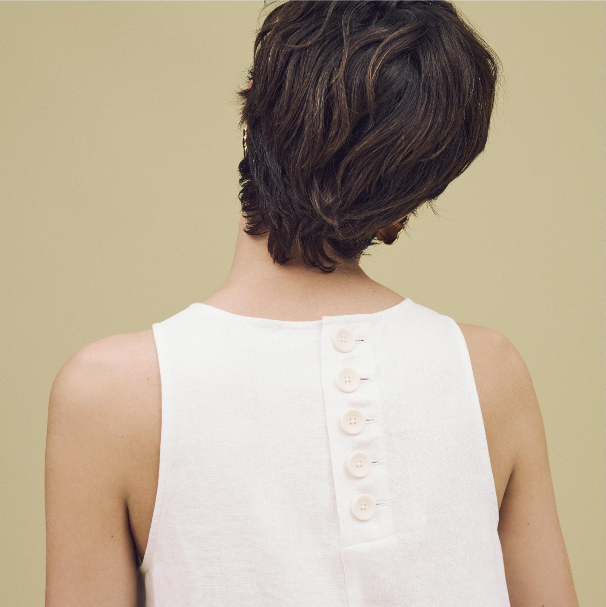 Maxine button-back dress in linen Product Image