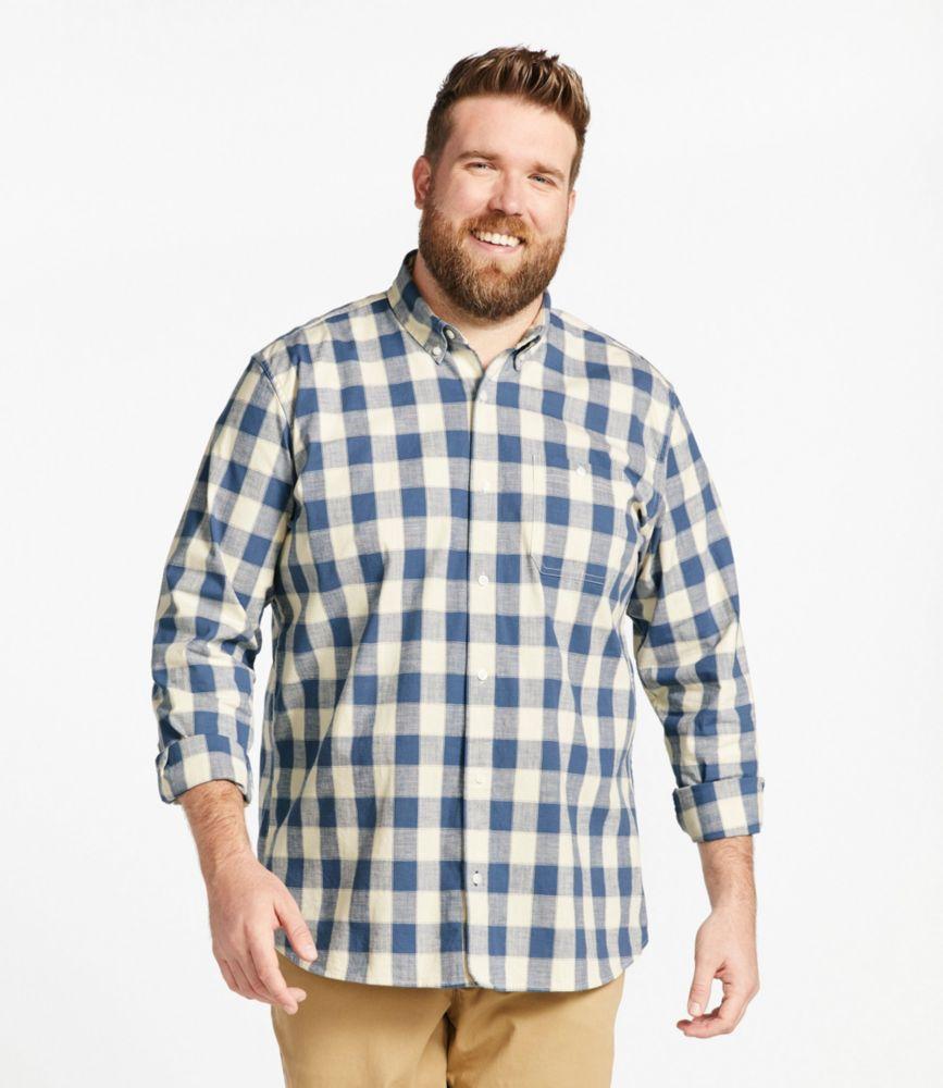 
                            Men's Comfort Stretch® Chambray Shirt, Traditional Untucked Fit, Long-Sleeve, Print
                         Product Image