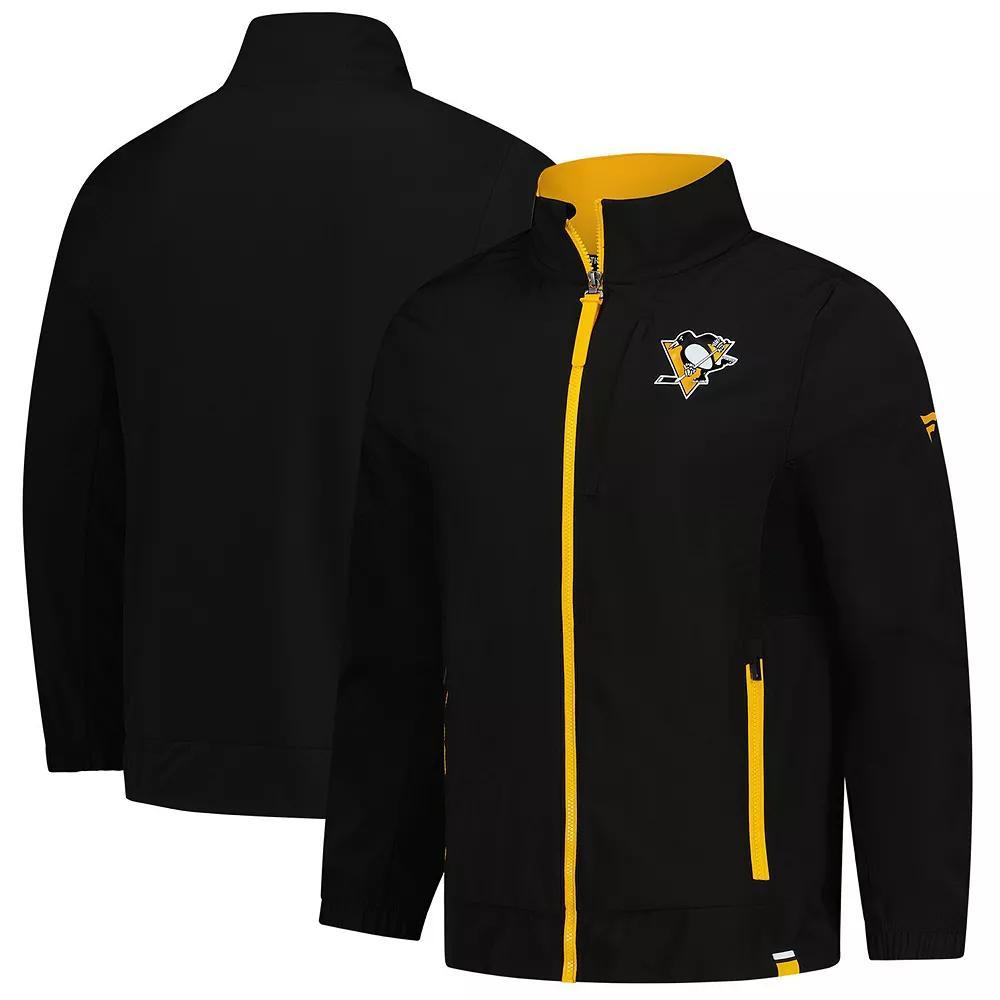 Men's Fanatics Black Pittsburgh Penguins Woven Rink Full-Zip Jacket, Size: Large Product Image