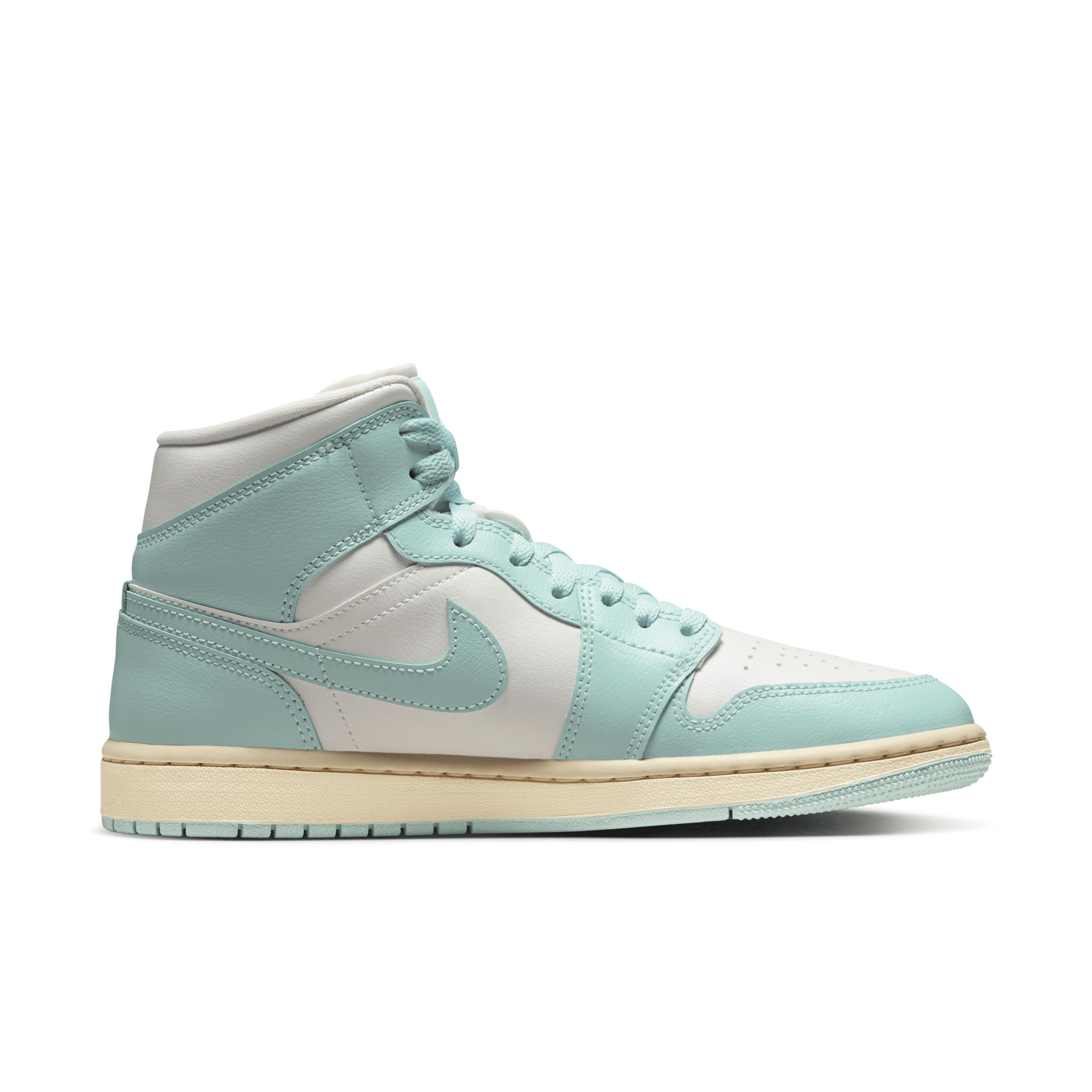 Jordan Womens Jordan AJ 1 Mid - Womens Basketball Shoes Light Dew/Sail/Muslin Product Image