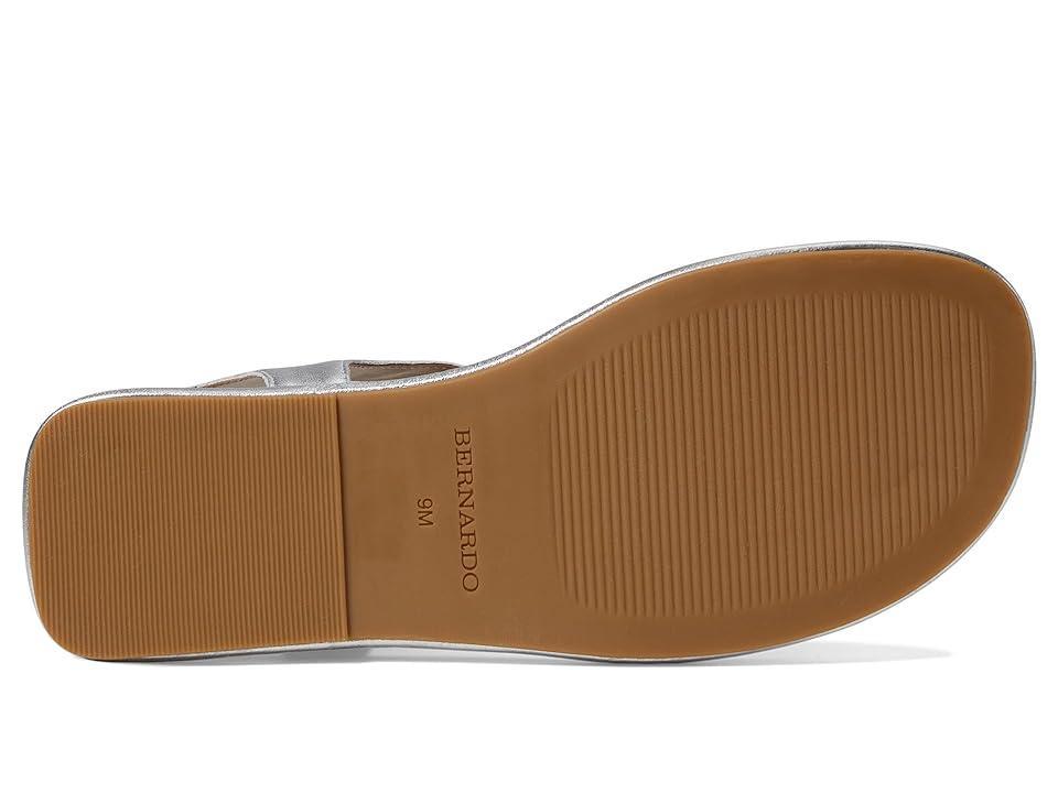 Metallic Leather Thong Ankle-Strap Sandals Product Image