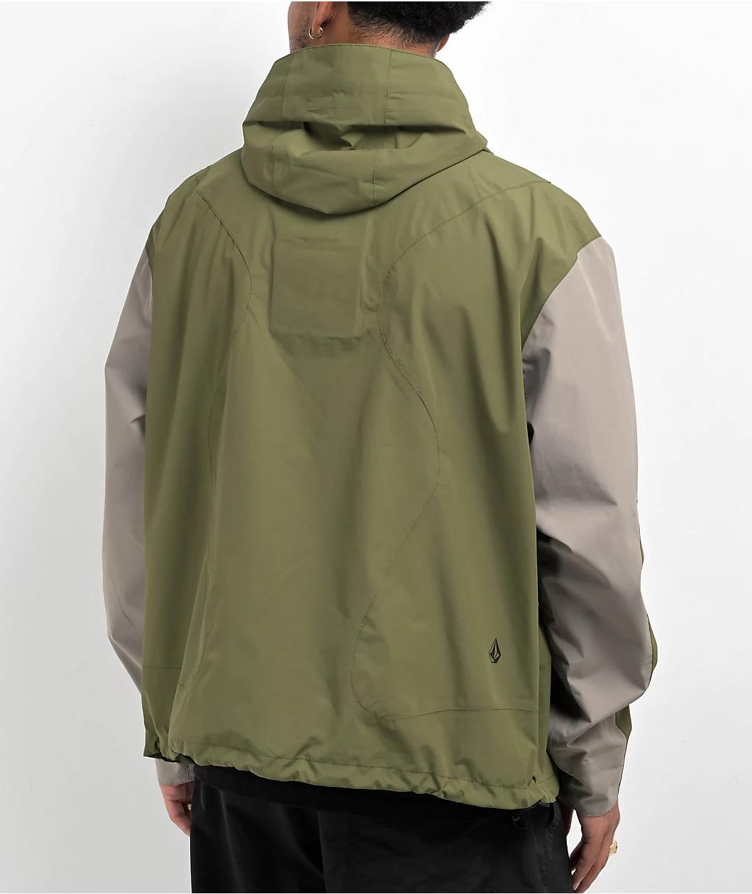 Volcom x Dustbox Feel Too Good Gore-Tex Green Windbreaker Jacket Product Image