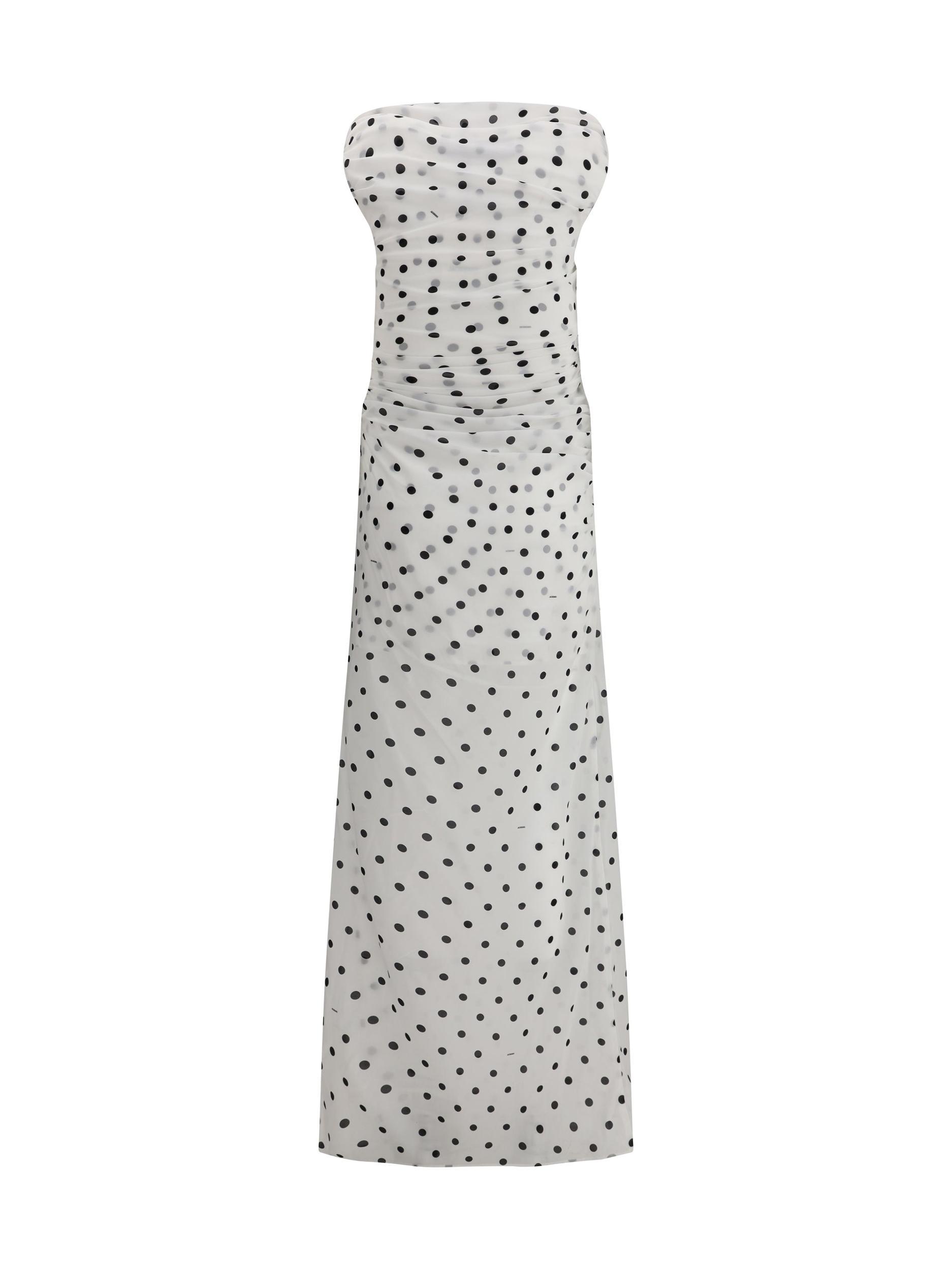 JACQUEMUS Women Rita Pois Long Dress In White Product Image