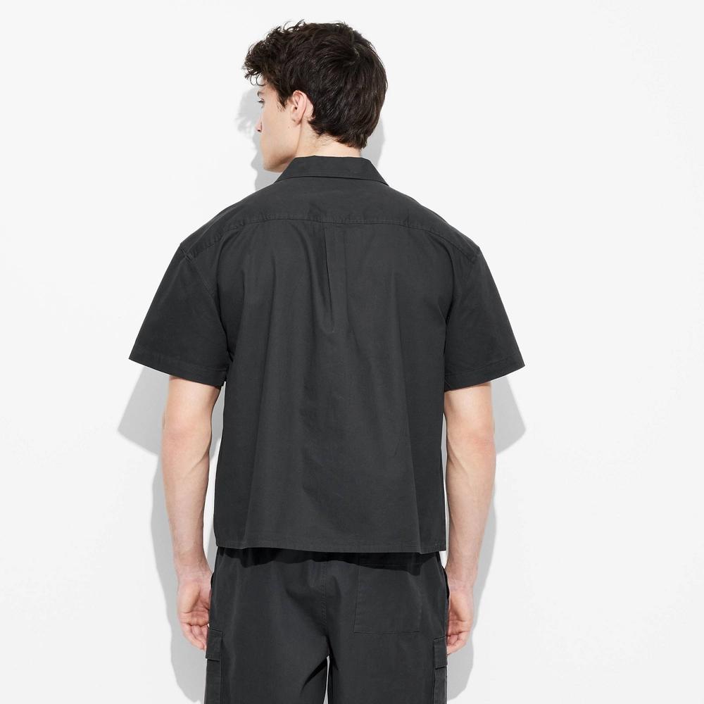 Mens Short Sleeve Utility Shirt - Original Use Black M: Midweight, Button Down Collar Product Image