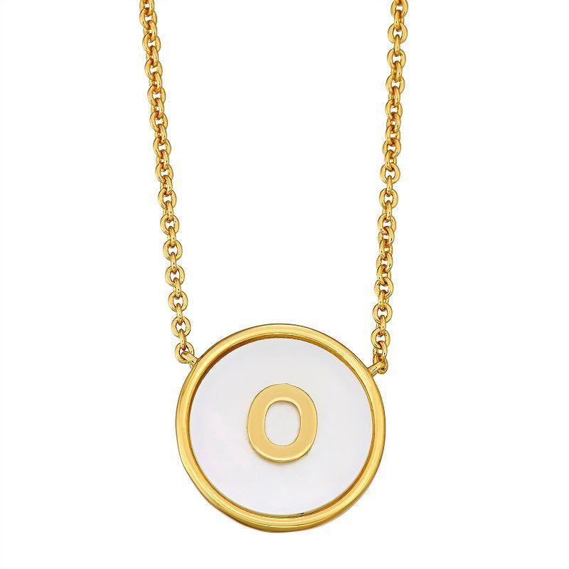 Mother of Pearl Initial Pendant Necklace, Women's, Size: 18" Product Image