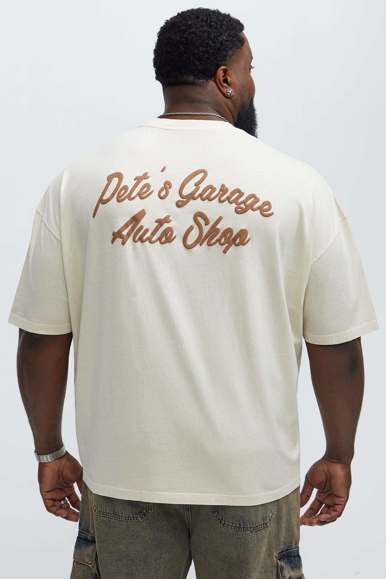 Pete's Garage Oversized Short Sleeve Tee - Cream Product Image