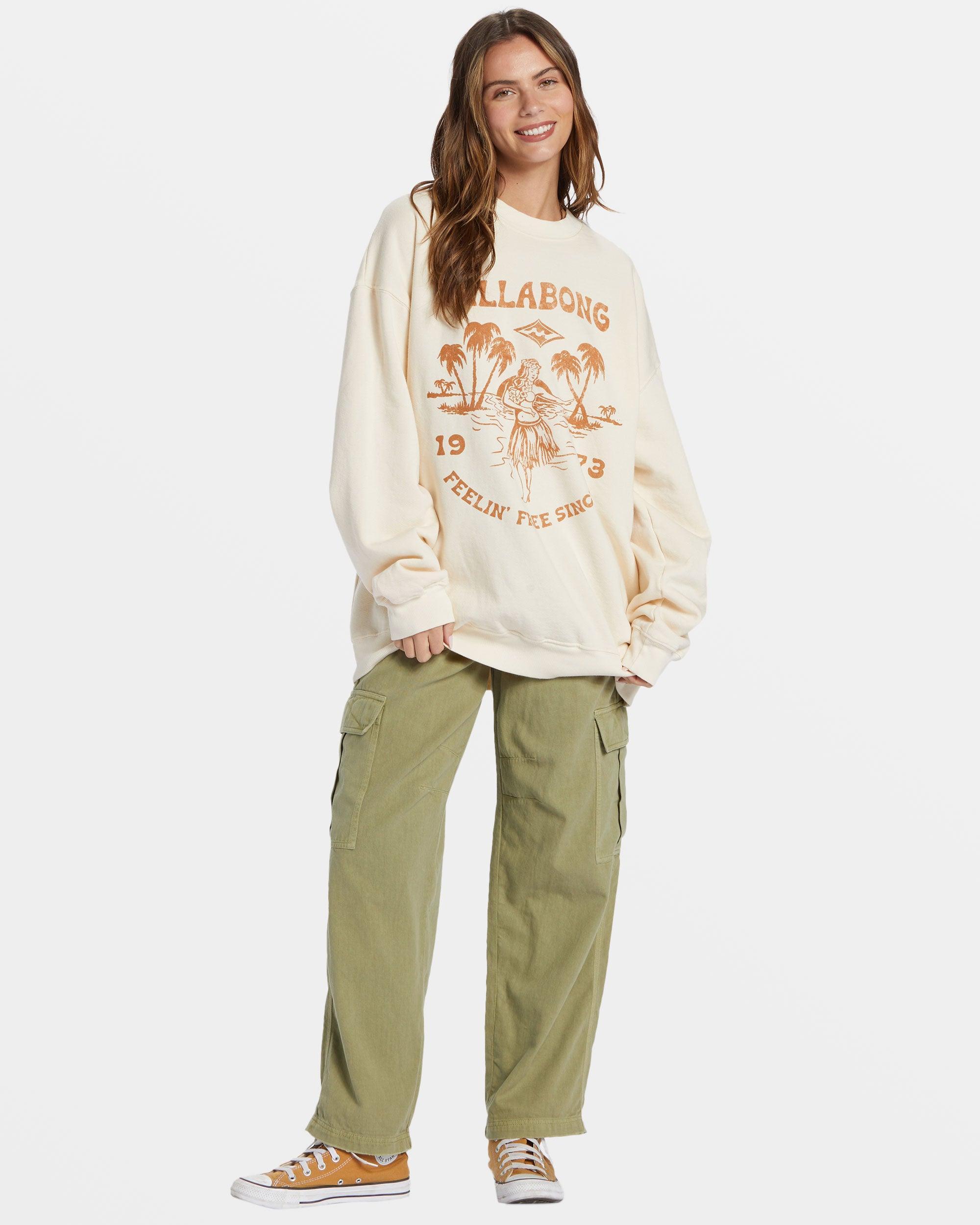 Ride In Oversized Crewneck Sweatshirt - White Cap Female Product Image