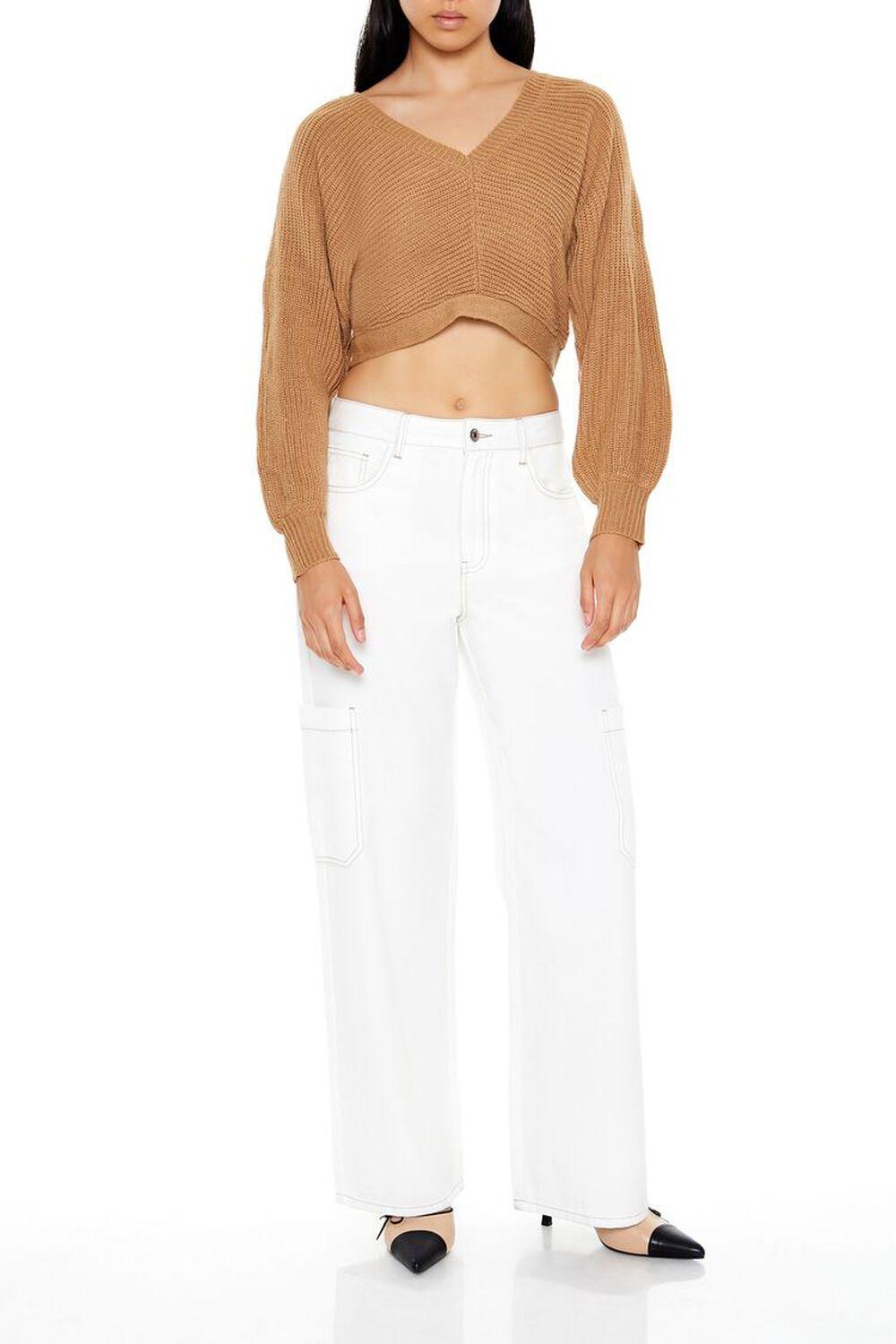 Open-Back Cropped Sweater | Forever 21 Product Image