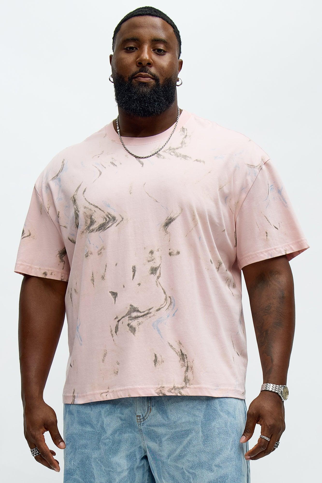 Marble Print Relaxed Tee - Pink Male Product Image