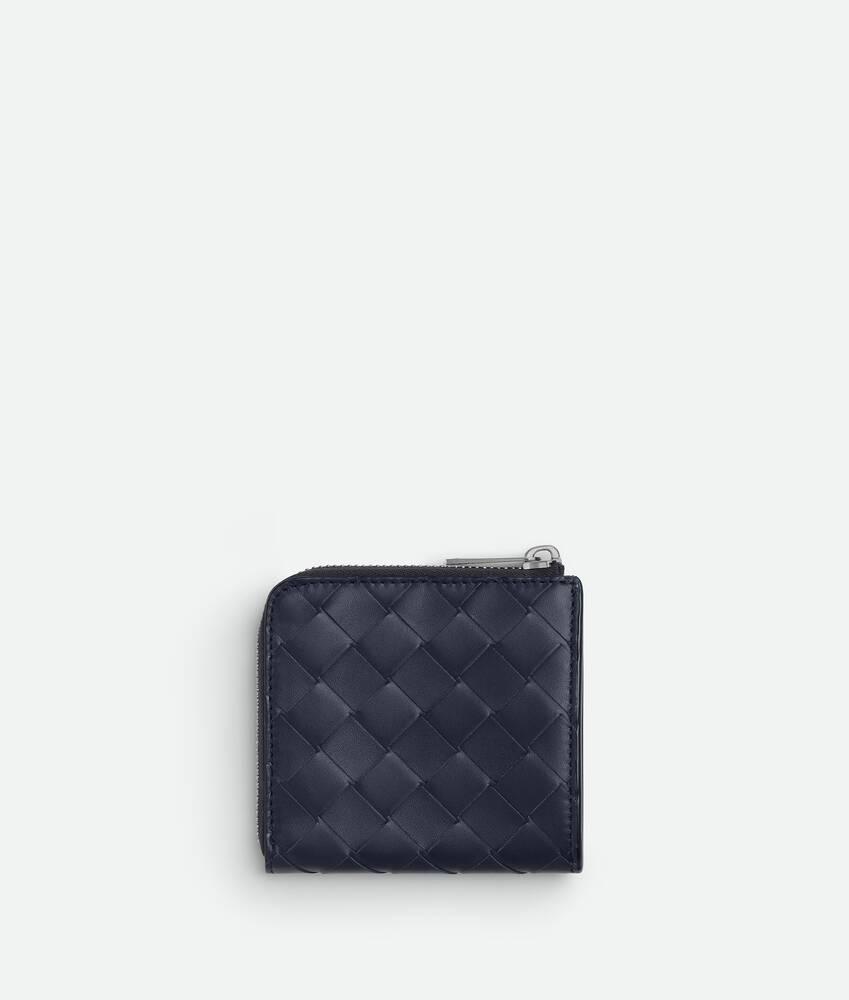 Men's Intrecciato Square Zip Around Wallet in Abyss/cypress Product Image