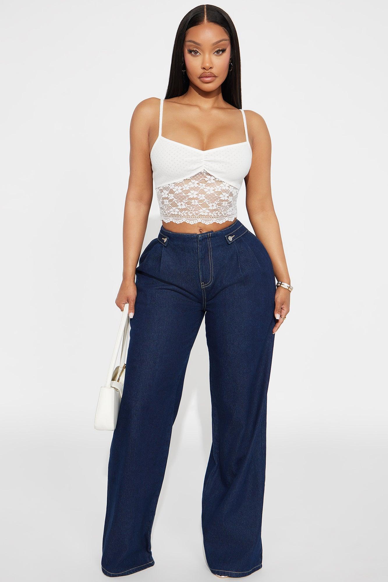 Mary Lace Cami Top - White Product Image