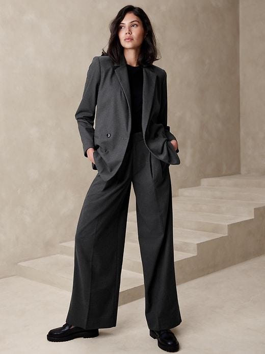 Wide-Leg Flannel Trouser Product Image