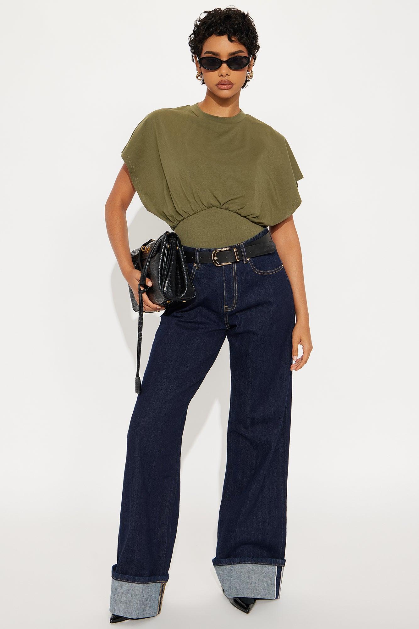 Weekend Plans Short Sleeve Bodysuit - Olive Product Image