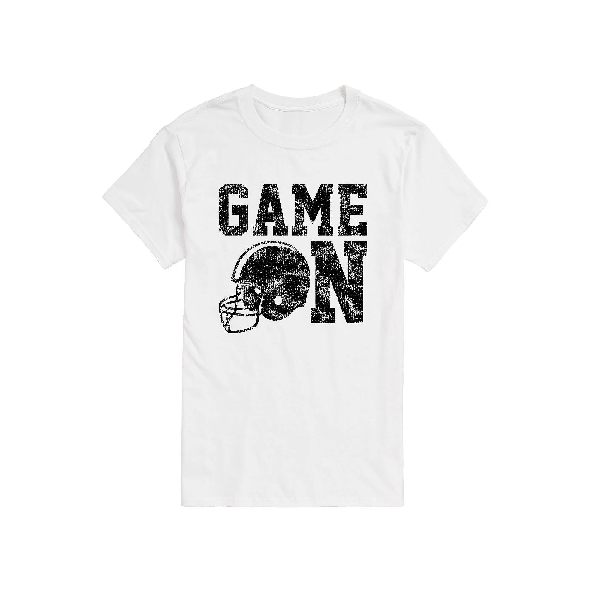 Big & Tall Game On Football Tee, Men's, Size: XL Tall, White Product Image