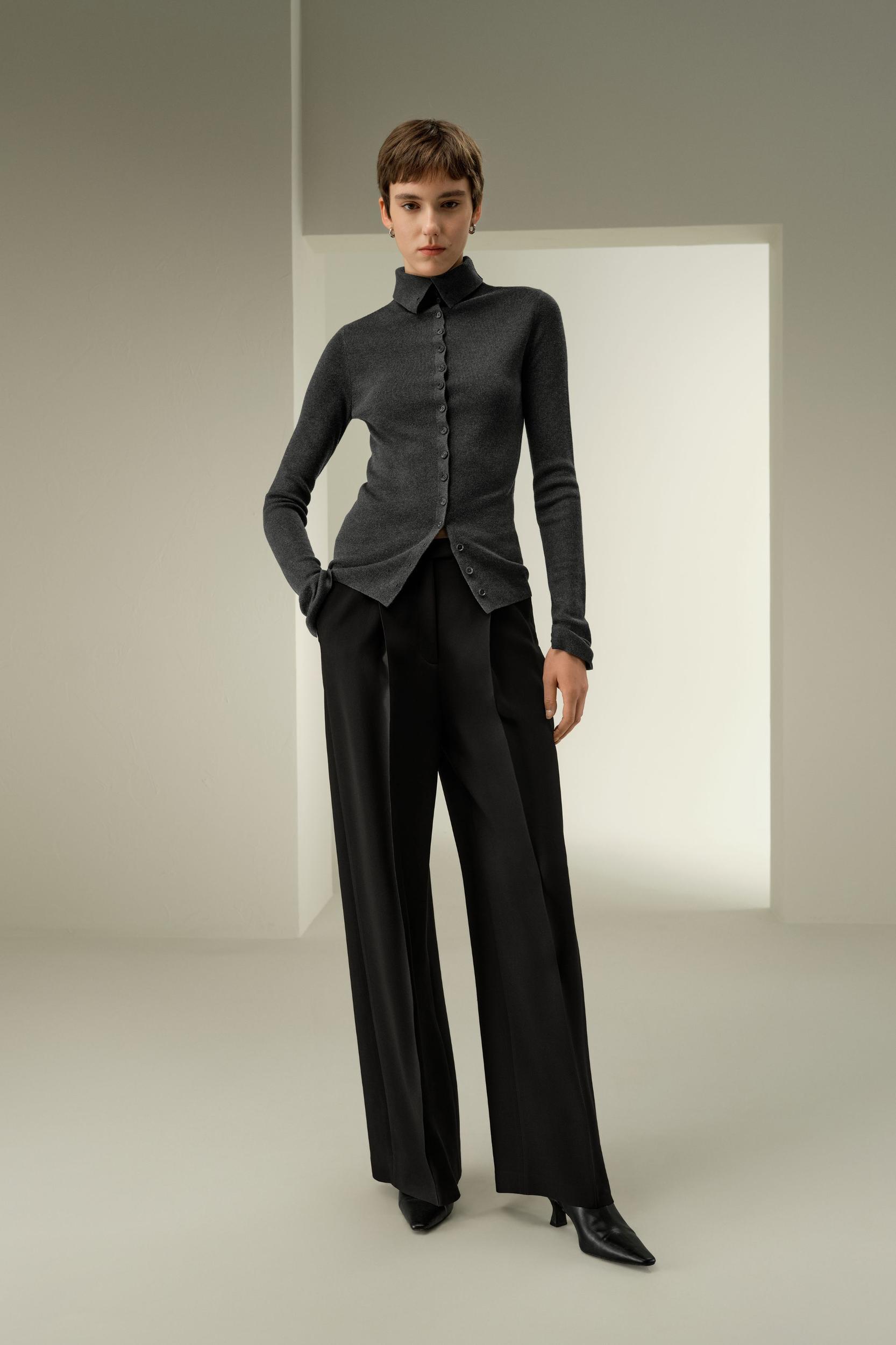 Slim Fit Silk Cashmere Sweater Product Image
