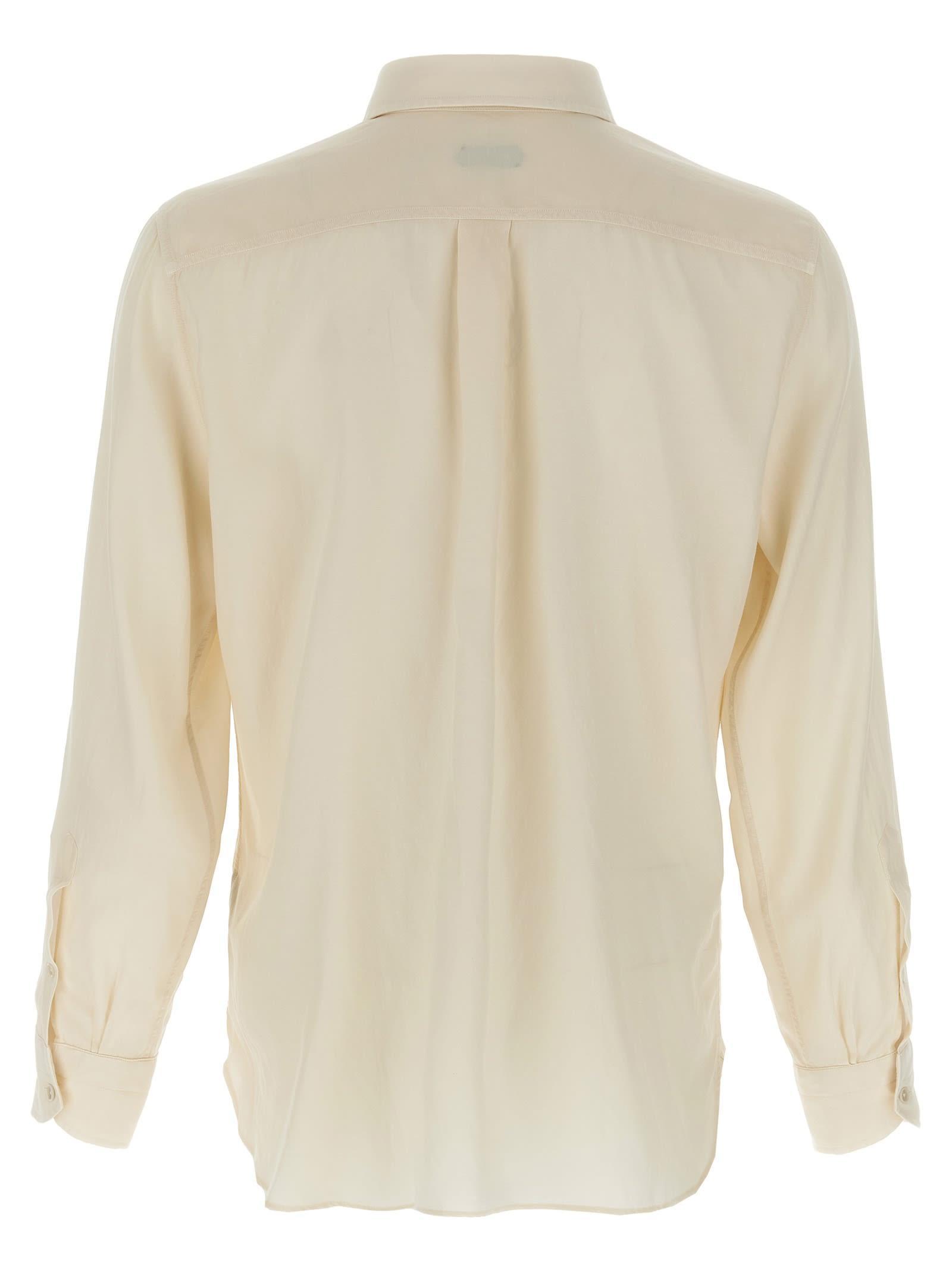 TOM FORD Fluid Light Twill Military Shirt In Pearl Product Image