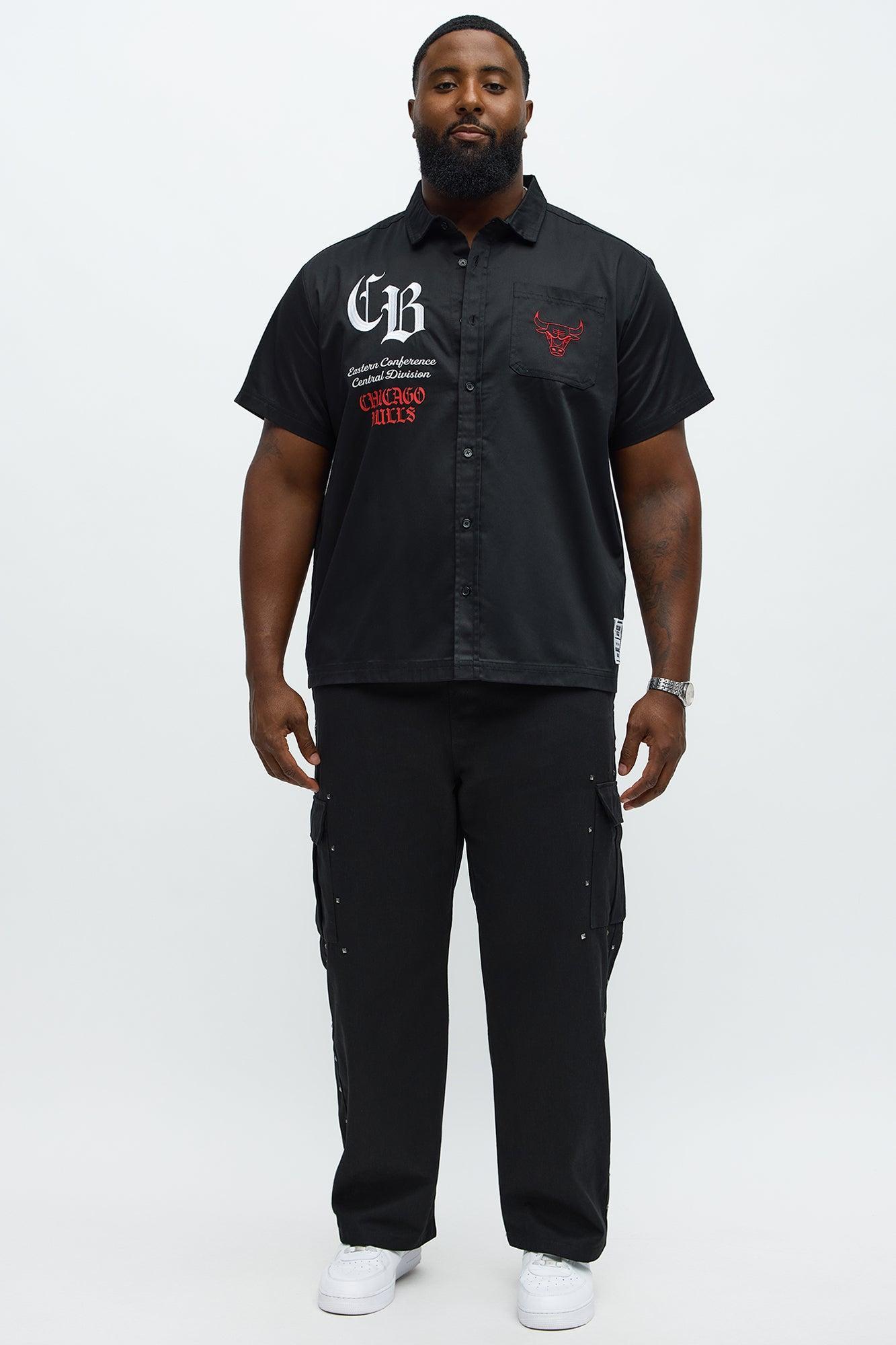 Bulls Regular Fit Button Up Shirt - Black Product Image