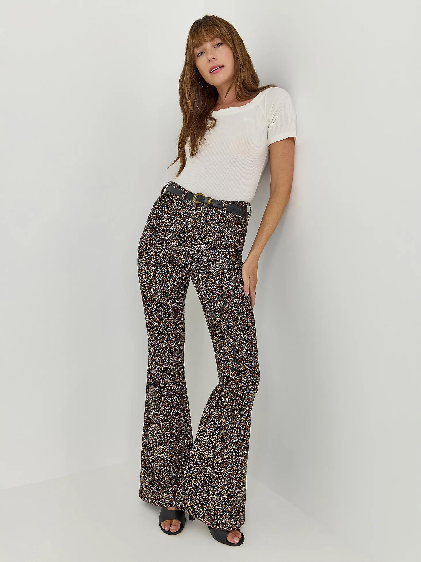 Women's High Rise Floral Print Corduroy Flare Jean | Women's Jeans | Lee® Product Image