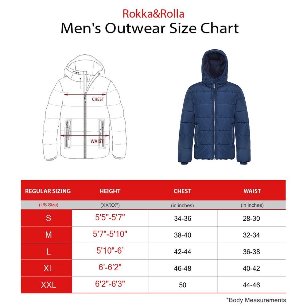 Men's Rokka&Rolla Thermal Heat Puffer Jacket, Size: Large, Blue Product Image