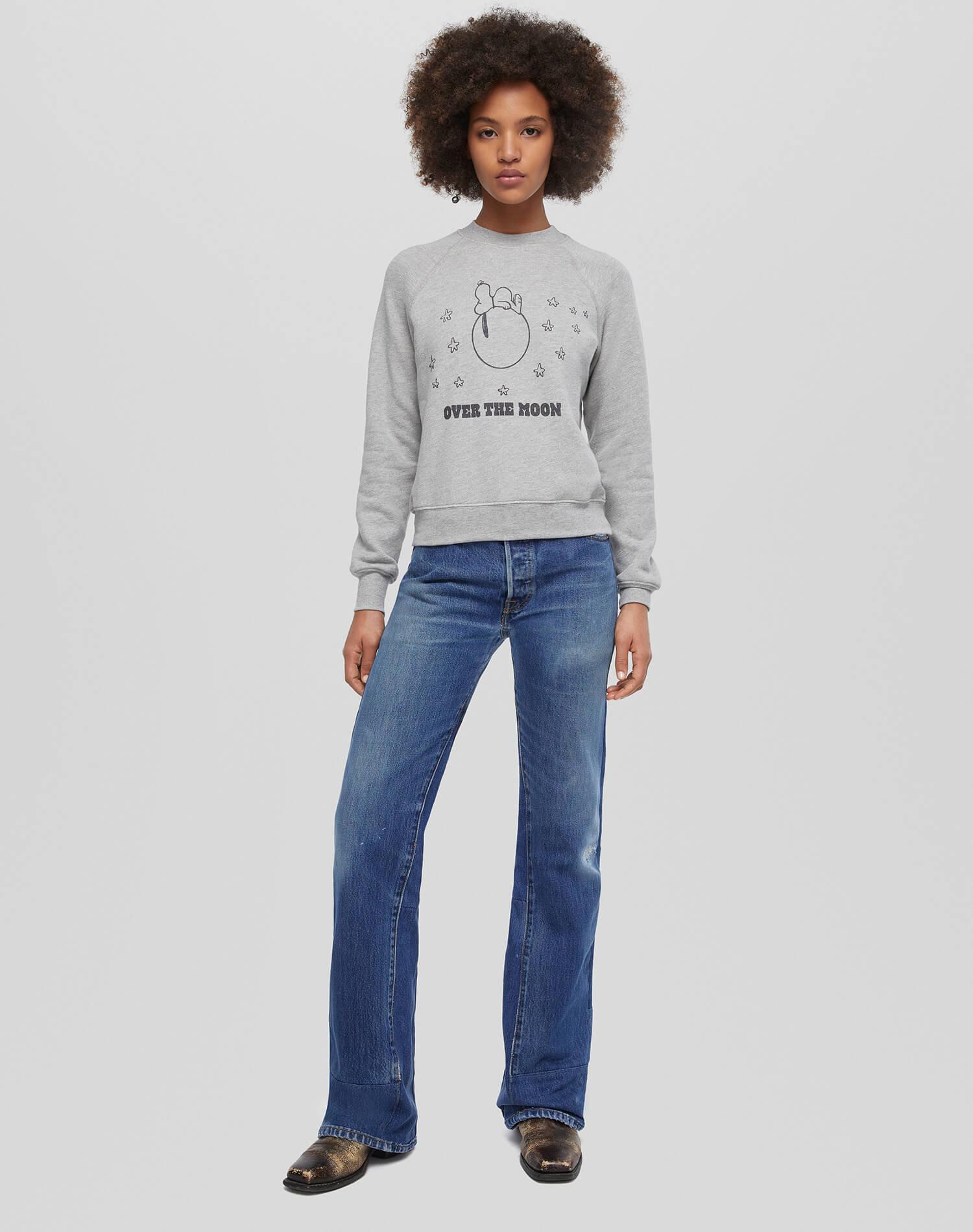 Classic "Snoopy Moon" Crewneck - Heather Grey Product Image
