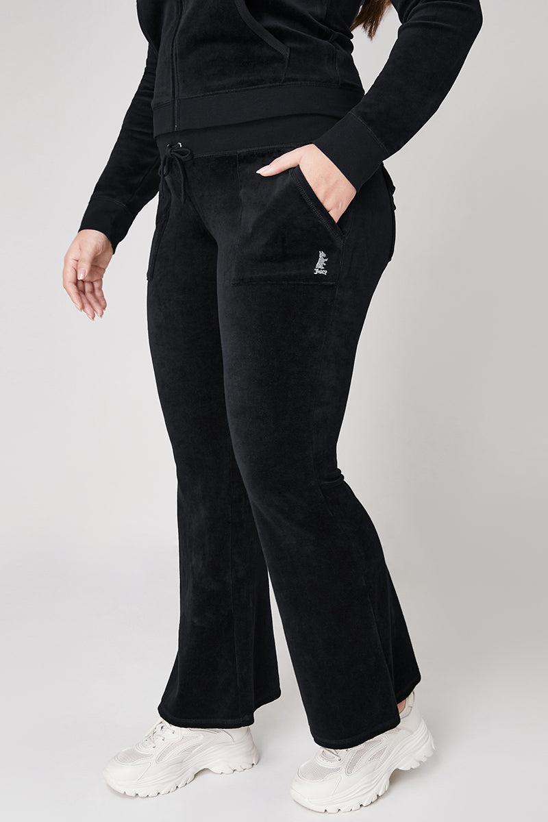 Plus-Size Hollywood Scottie Snap Pocket Cotton Velour Track Pants Product Image