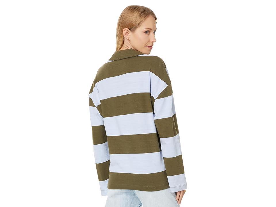 Madewell Chad Rugby Stripe Polo (Faded Ivy) Women's Clothing Product Image