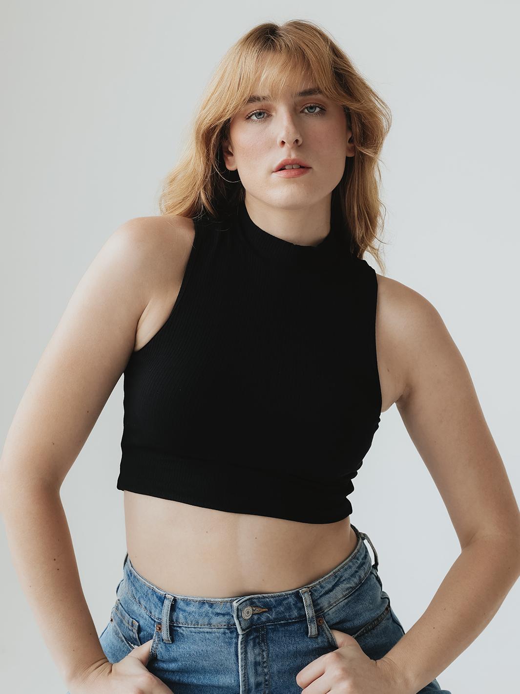 Ribbed Mock Neck Brami (Crop) Product Image