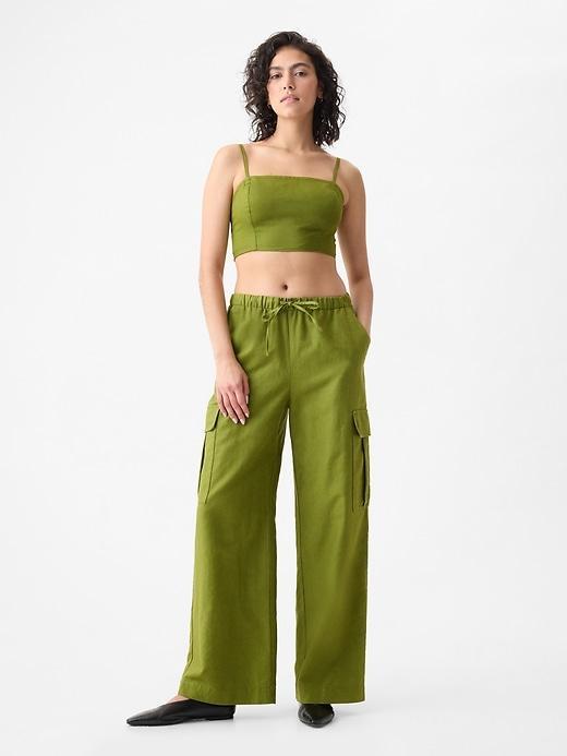 Linen-Cotton Cropped Tube Top Product Image
