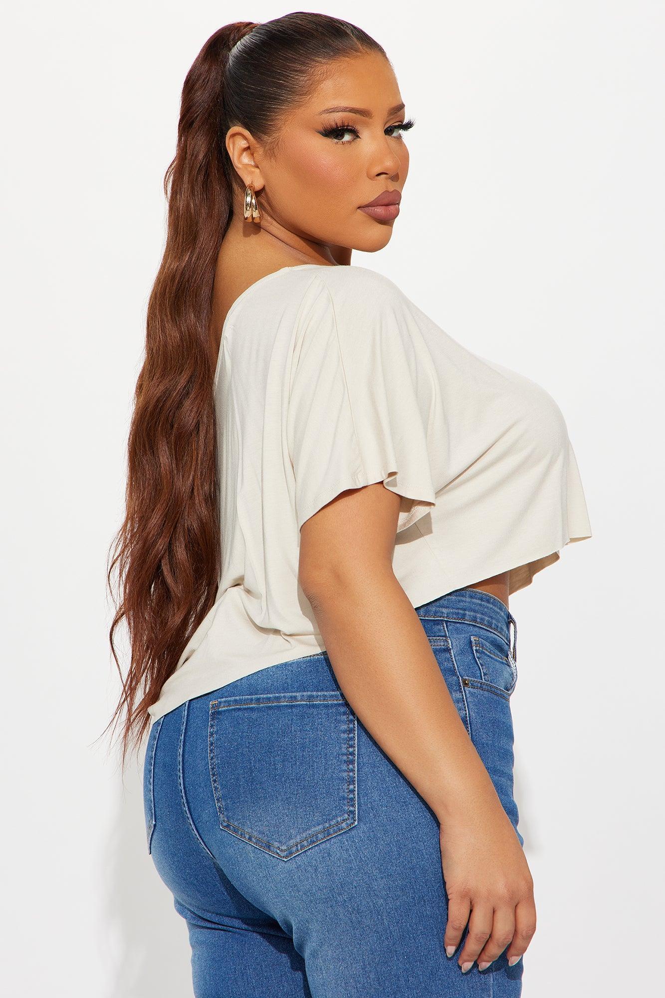 Modal Off Shoulder Cropped Top - Bone Product Image
