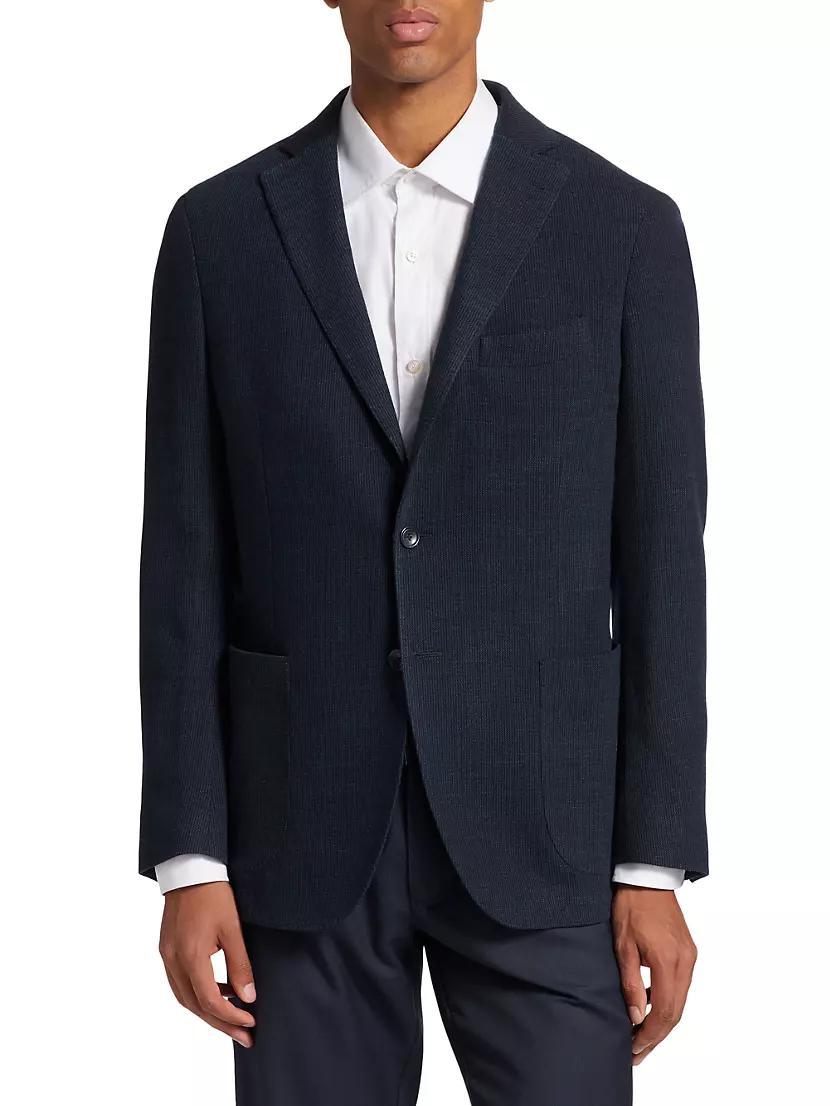 COLLECTION Rib-Knit Wool-Blend Single-Breasted Sport Coat Product Image